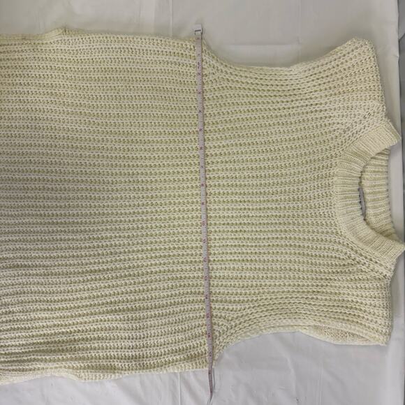 Crescent Cream Knit Sweater Vest with Shoulder Pads Size Small - Picture 5 of 8